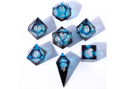 Captured Magic Liquid Core Sharp Resin Dice - TWILIGHT AZURE